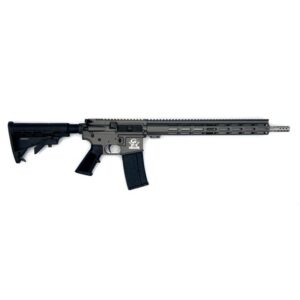Modern semi-automatic rifle on white background