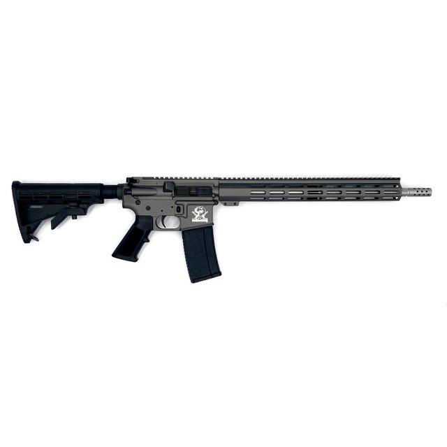 Modern semi-automatic rifle on white background