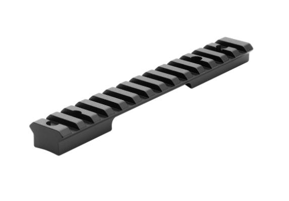 Black Picatinny rail mount on white background