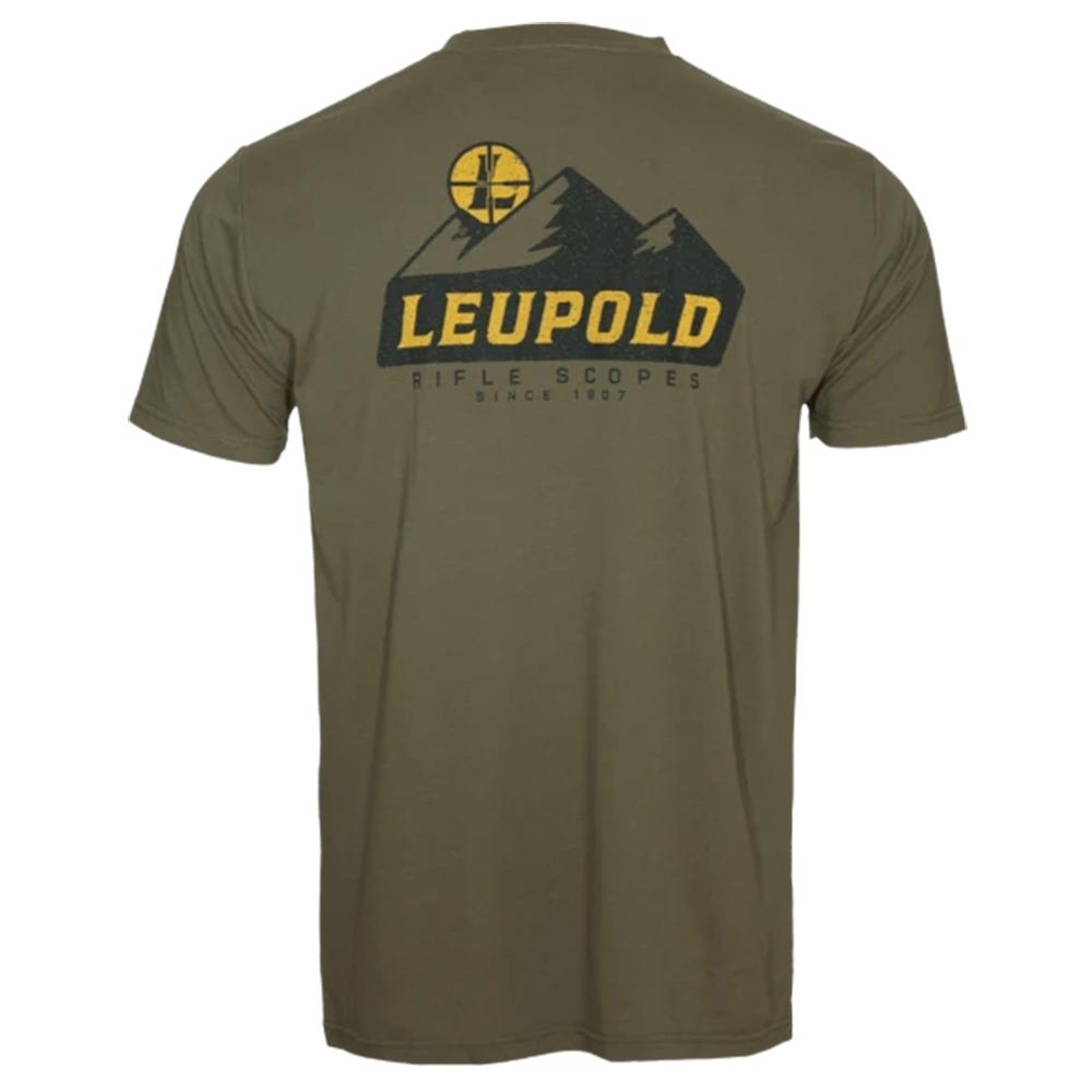 Olive green Leupold logo T-shirt back view