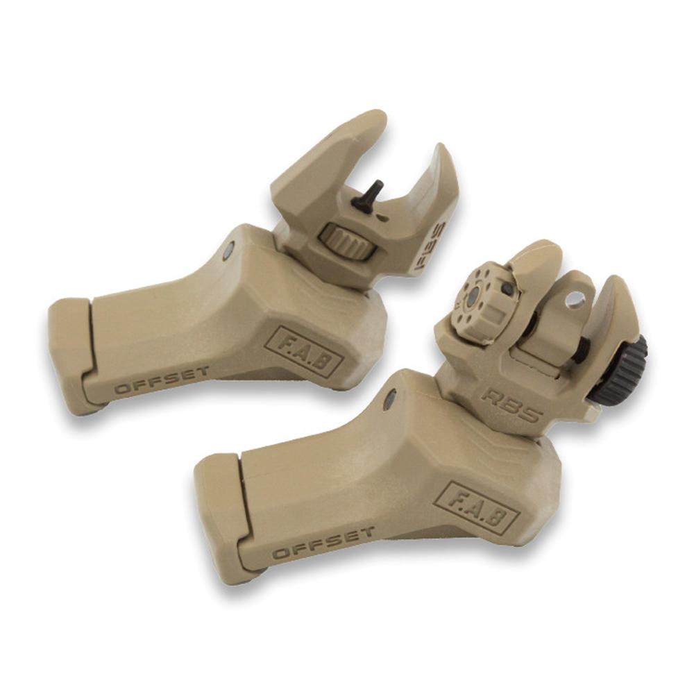 Tan offset rifle iron sights set