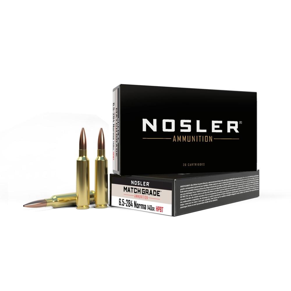 Nosler Match Grade ammo box with cartridges