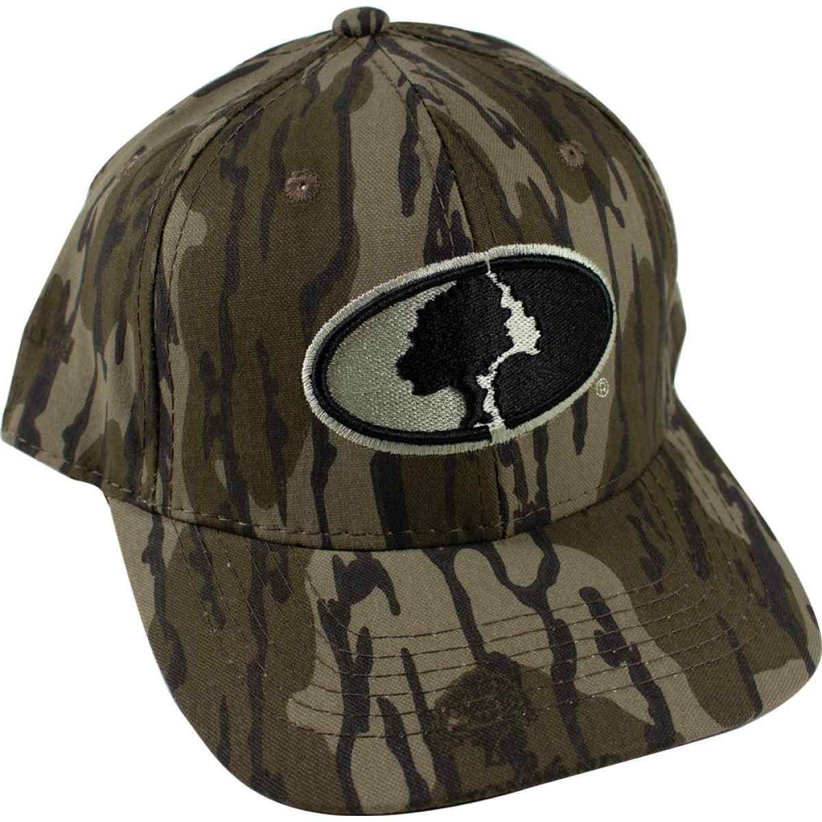 Camouflage baseball cap with embroidered oval logo