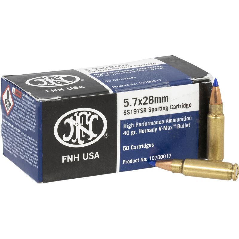 FN 5.7x28mm ammunition box and cartridges