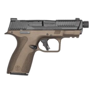 Two-tone 9mm semi-automatic pistol on white background