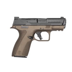 Brown and black 9mm semi-automatic handgun