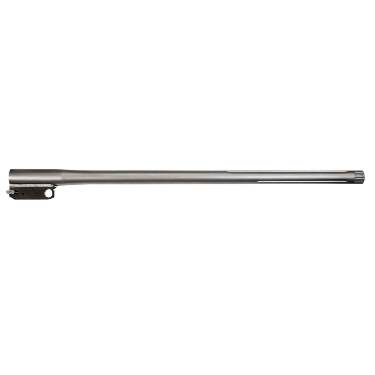 Metal rifle barrel assembly isolated on white background