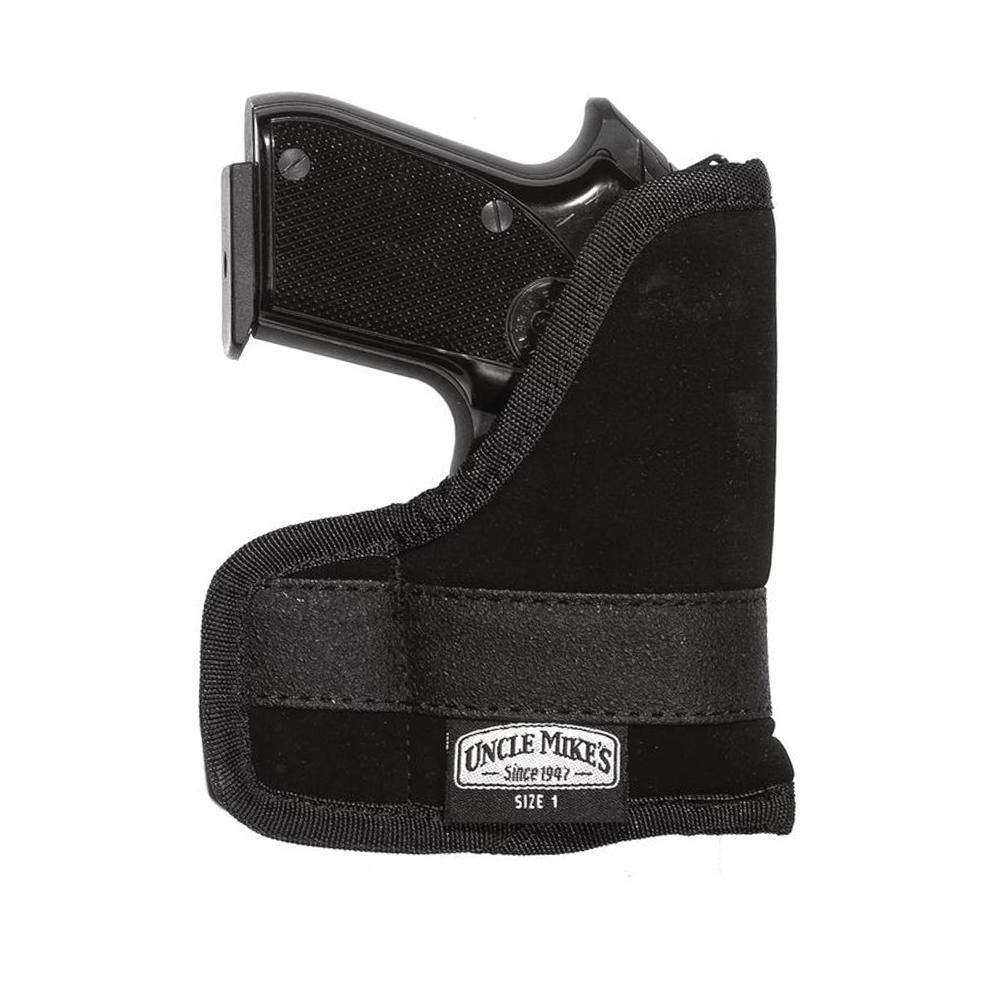 Handgun in black Uncle Mike’s holster
