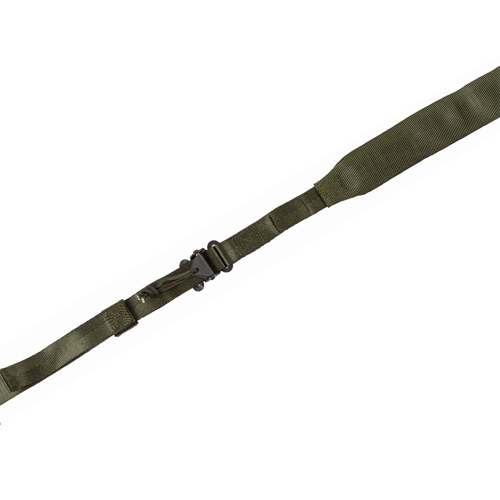Olive green nylon strap with metal buckle