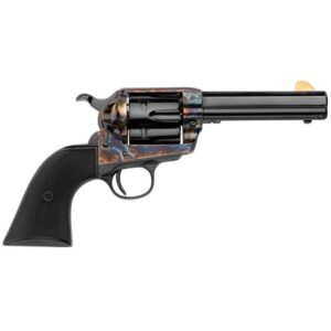Classic revolver handgun on white background
