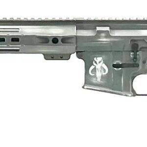 Modern semi-automatic rifle on white background