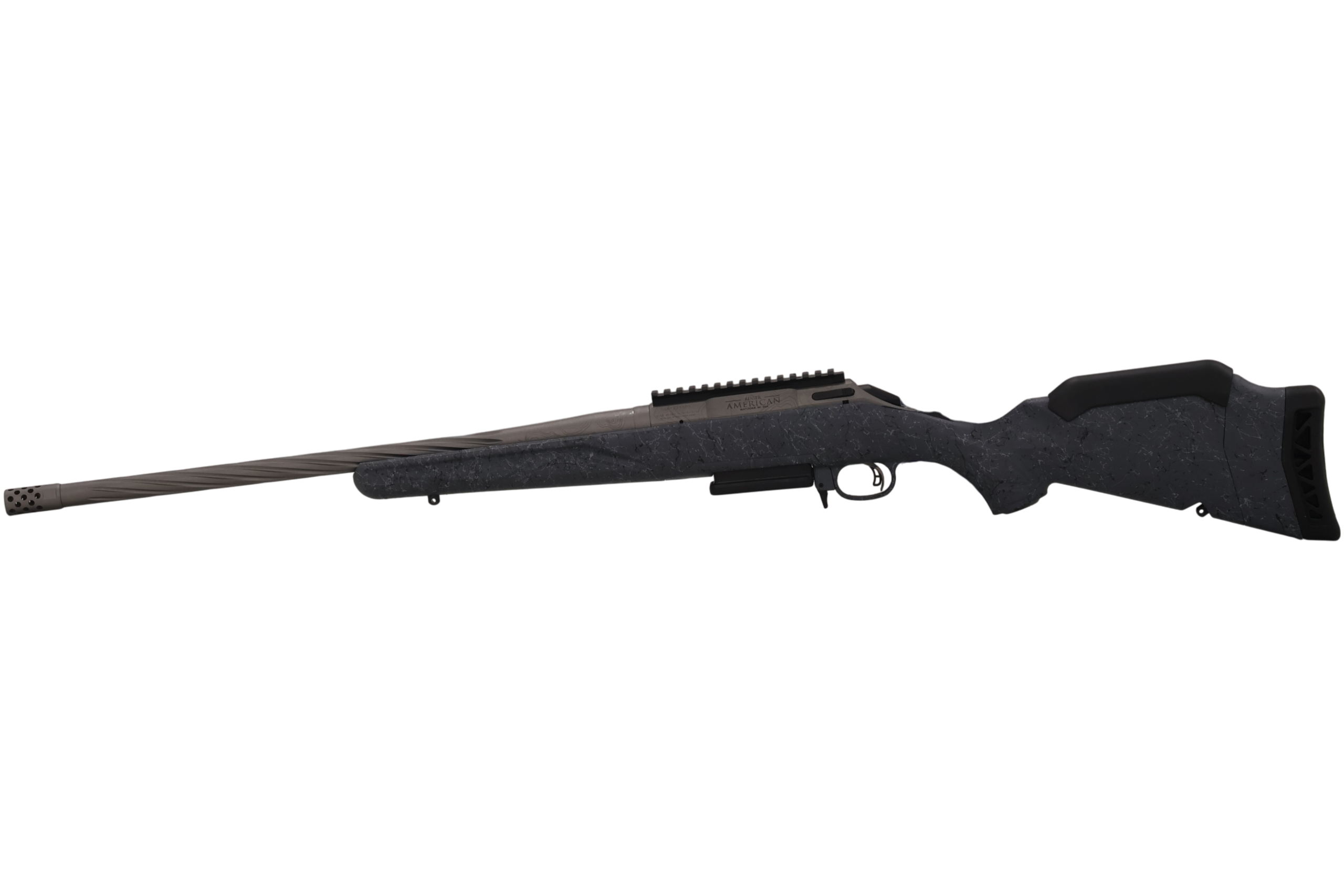 Modern bolt-action rifle with synthetic stock