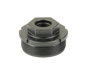 Threaded metal flange nut with hex head