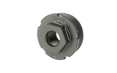 Threaded metal locknut with 1/2-28 marking