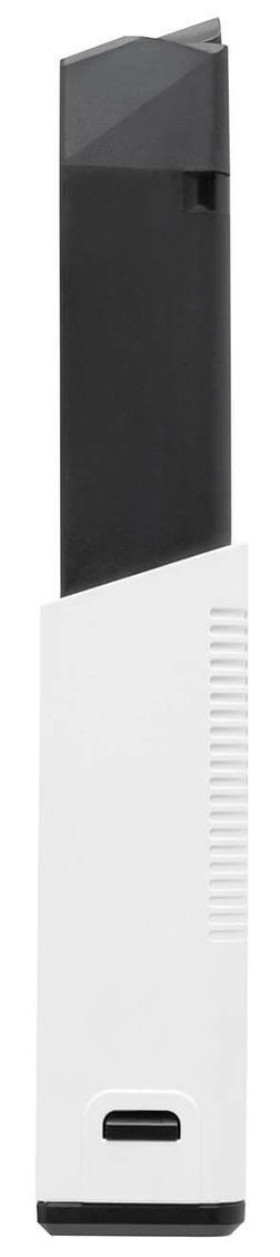 Slim black and white USB rechargeable lighter