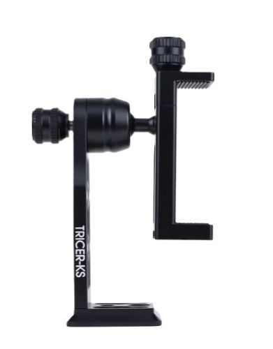 Black adjustable metal phone mount clamp