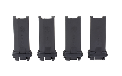 Four black rectangular plastic components