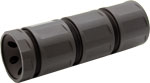 Metal cylindrical coupling with three front holes