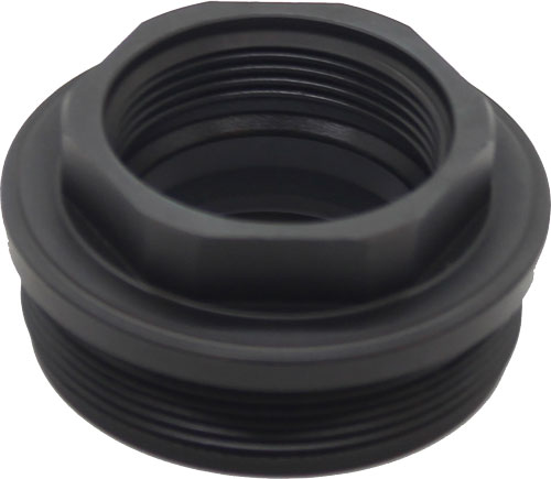 Black threaded metal pipe adapter fitting