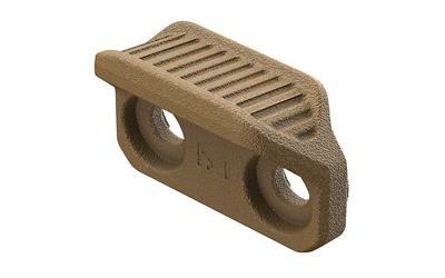 Brown textured mounting bracket with two screw holes