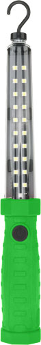 Green handheld LED work light with hanging hook