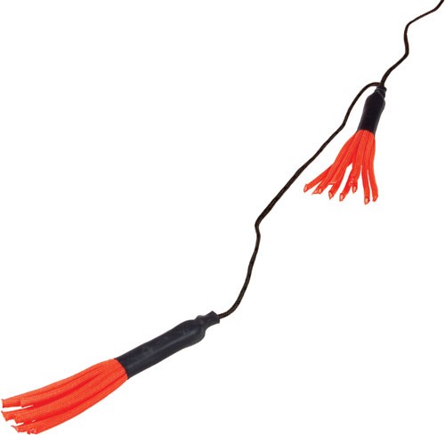 Black cord with red tassel ends