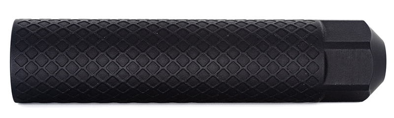 Black textured cylindrical metal attachment with hex end