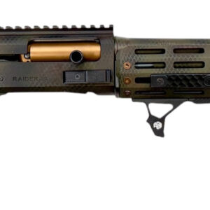 Tactical shotgun with green camo stock and rail