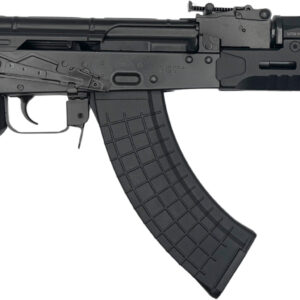 Black AK-style rifle with folding stock