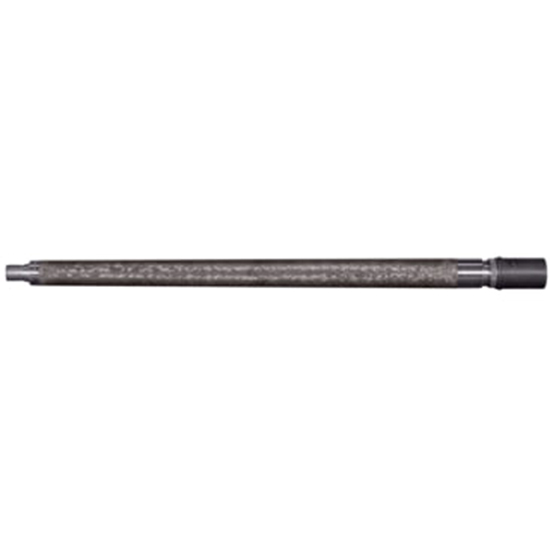 Long carbon fiber rifle barrel on white background