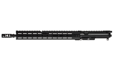 Black tactical rifle upper assembly on white background