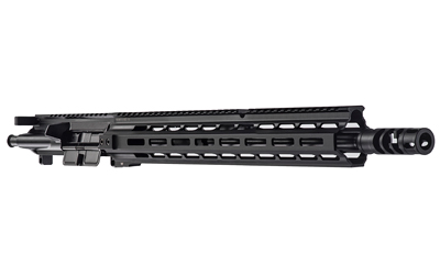 Black AR-15 style rifle upper assembly