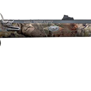 Camouflage muzzleloader rifle isolated on white background