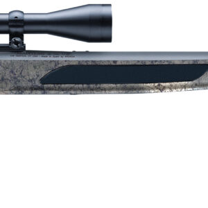 Camouflage hunting rifle with mounted scope