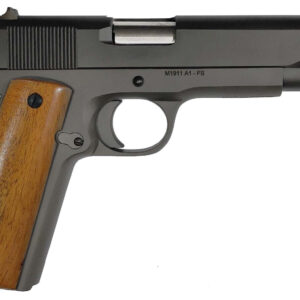 M1911-style semi-automatic pistol with wooden grips
