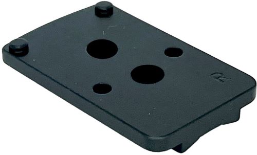 Black rectangular mounting plate with multiple holes