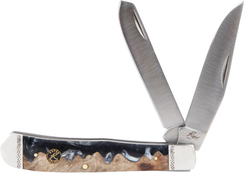 Two-blade folding pocket knife with decorative handle