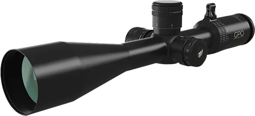 Black rifle scope with adjustment turrets