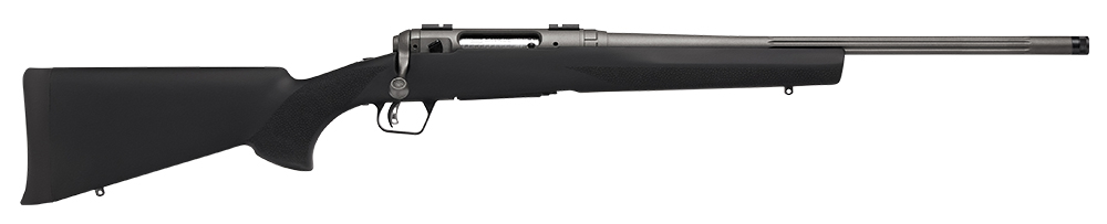 Black bolt-action rifle on white background