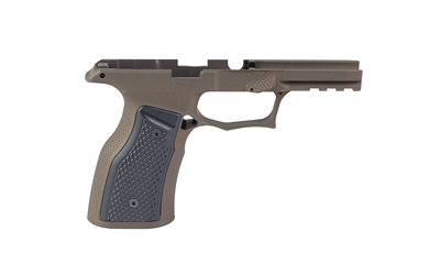 Tan semi-automatic pistol frame without slide