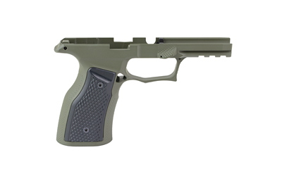 Olive green pistol frame with black grip