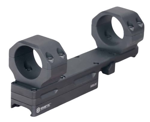 One-piece rifle scope mount with dual rings
