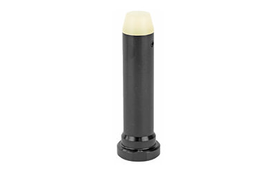 Black cylindrical outdoor bollard light