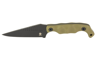 Fixed-blade knife with olive green handle