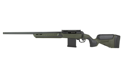 Modern bolt-action rifle with green stock