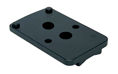 Black rectangular mounting plate with multiple holes