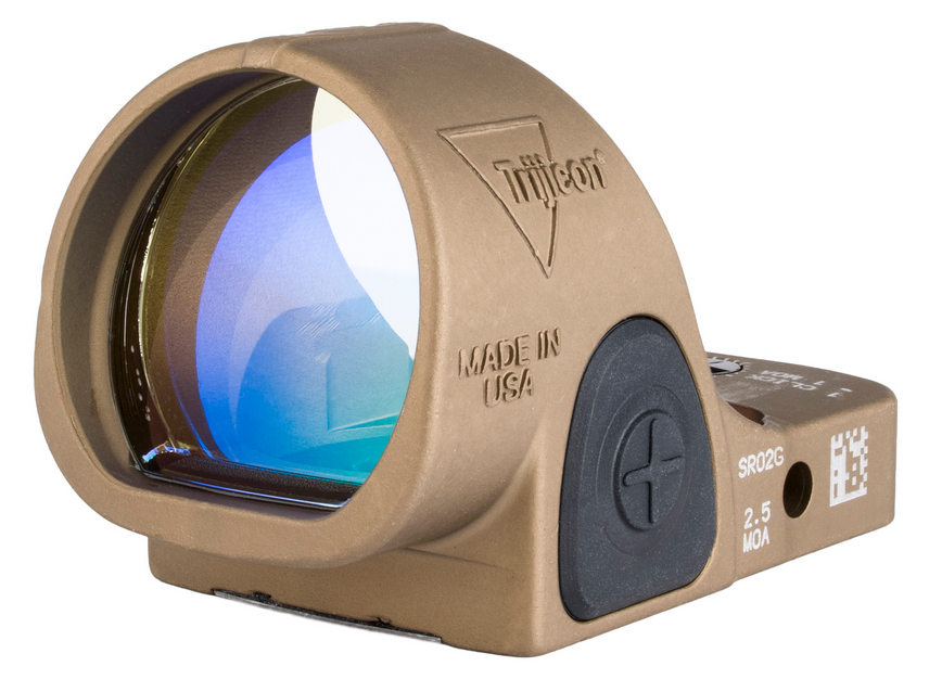 Tan Trijicon red dot reflex sight optic