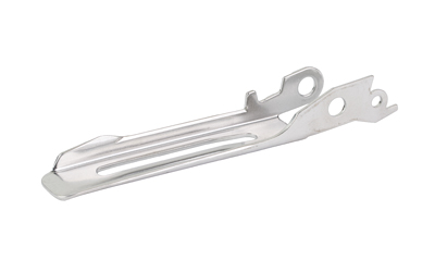 Silver metal mounting bracket isolated on white background