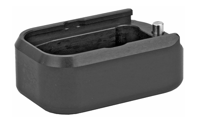 Black pistol magazine base plate extension