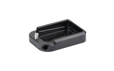 Black rectangular camera mounting plate with pin